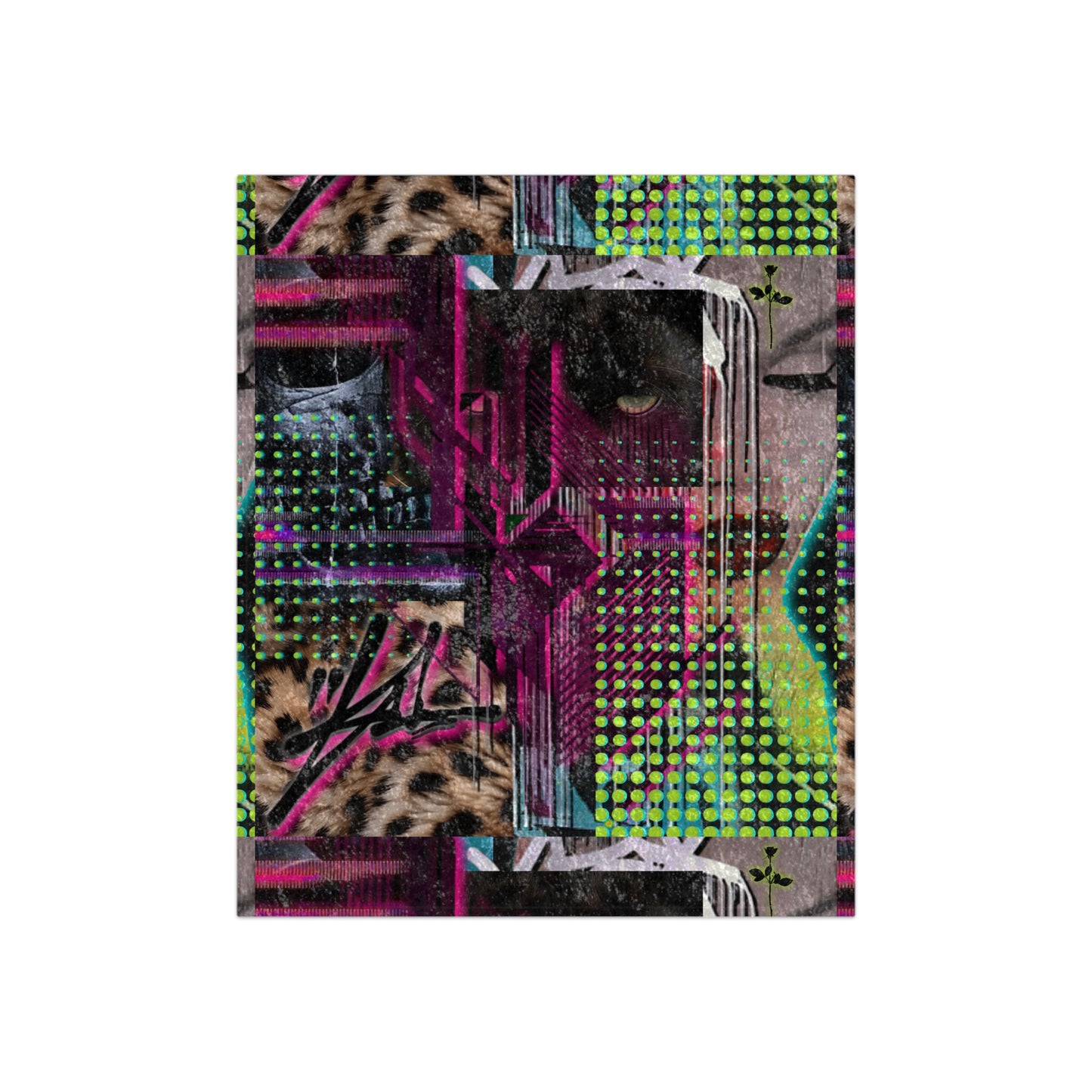 GXC Graffiti Crushed Velvet Blanket